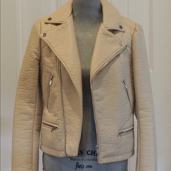 Zara tan faux leather jacket - Picture 1 of 6